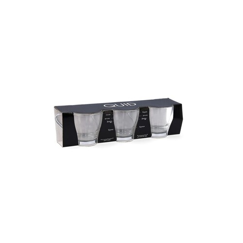 Set Šalica za Kavu Quid Providan Čelik Staklo (110 ml) (3 kom.) - NOVO