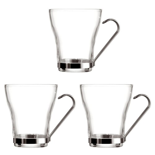 Set Šalica za Kavu Quid Providan Čelik Staklo (250 ml) (3 kom.) - NOVO