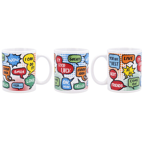 Tasīte Quid Comic Pisana Keramika 330 ml - NOVO