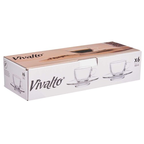 Šalica s Tanjurićem Providan Staklo 85 ml (6 kom.) - NOVO