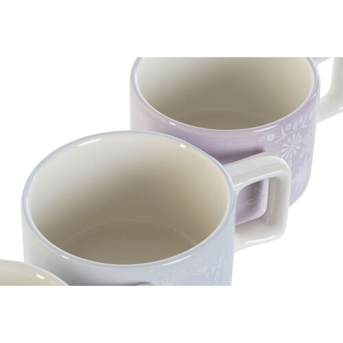 Set Šalica za Kavu DKD Home Decor Zelena Nebesko plava Lila Metal Bambus 260...