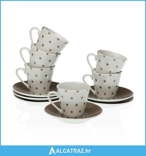 Set Šalica s Tanjurićima Versa Kava Zvijezde Porculan (12 Dijelovi) - NOVO