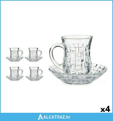 Set Šalica s Tanjurićima 125 ml Providan Staklo (12 x 9 x 12 cm) (4 kom.) -...