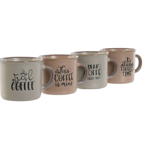 Set Šalica za Kavu Home ESPRIT Plava Roza Gres Keramika 4 Dijelovi 180 ml - ...