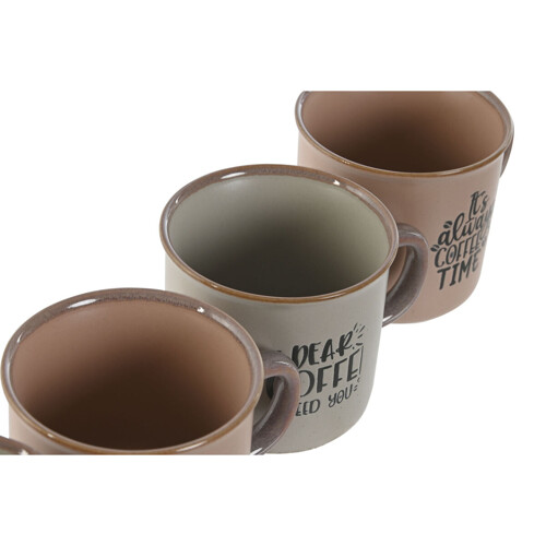 Set Šalica za Kavu Home ESPRIT Plava Roza Gres Keramika 4 Dijelovi 180 ml - ...
