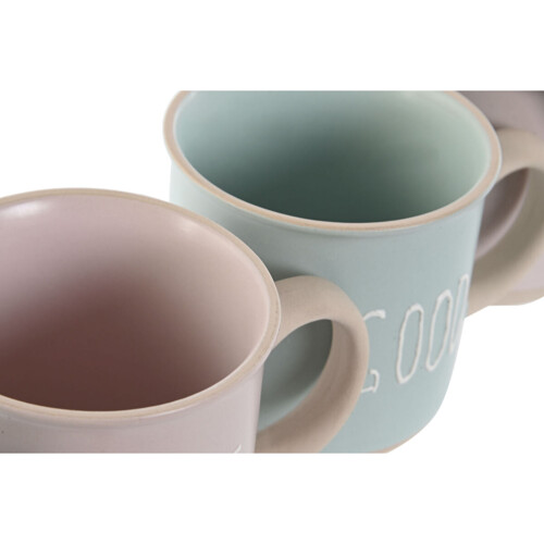 Set Šalica za Kavu Home ESPRIT Plava Roza Gres Keramika 4 Dijelovi 180 ml - ...