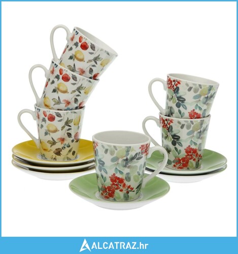 Set 6 Šalica s Tanjurićem Versa Aurora Porculan - NOVO