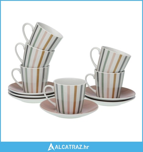Set 6 šalica za čaj s tanjurićem Versa Jasper Porculan - NOVO