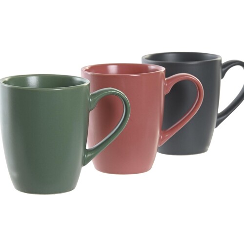 Set 4 Velikih Šalica DKD Home Decor Prirodno Roza Bijela Zelena Tamno sivo G...