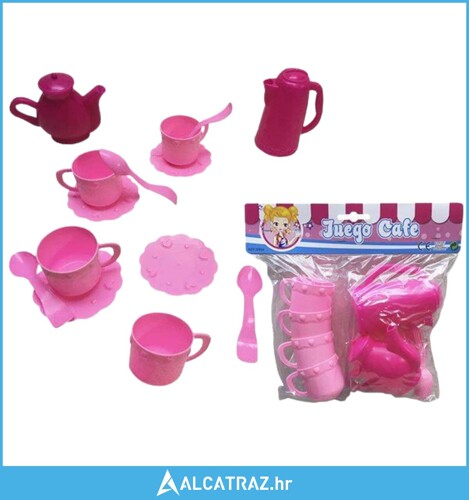 Set za Kavu Roza Igračka 14 Komadi Plastika - NOVO