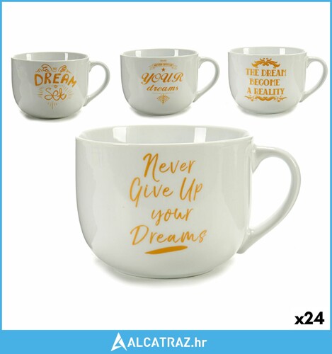 Tasīte Dream Porculan zlatan Bijela 500 ml 24 kom. - NOVO