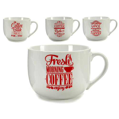 Tasīte Coffee Porculan Crvena Bijela 500 ml 24 kom. - NOVO
