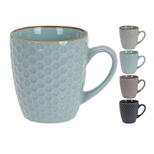 Set Šalica za Kavu Excellent Houseware geometrijski Gres Keramika 4 Dijelovi...