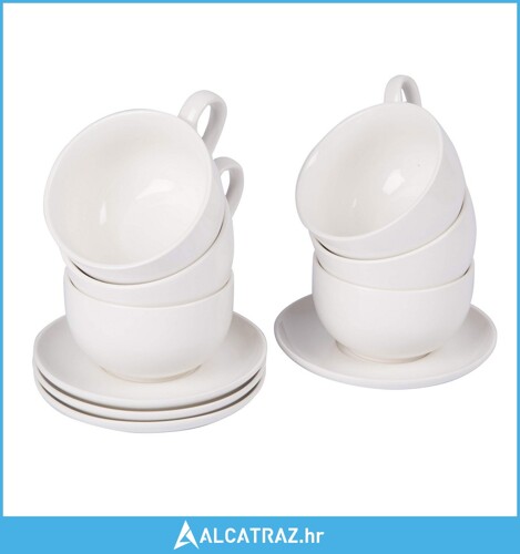 Set Šalica s Tanjurićima Alpina 200 ml Bijela 12 Dijelovi - NOVO