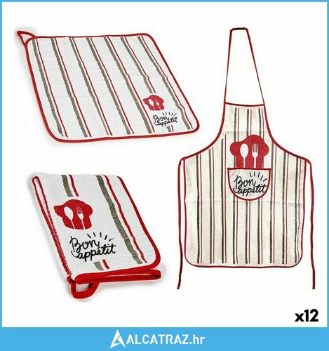 Kuhinjski Set Bon Appetit 2 Dijelovi Bijela Crvena (12 kom.) - NOVO