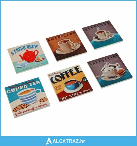 Podmetači za čaše Versa Cofee (10 x 10 cm) (6 Dijelovi) - NOVO