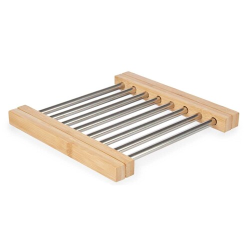 Podmetač Srebrna Metal Bambus 36,4 x 2,2 x 21,3 cm (6 kom.) - NOVO