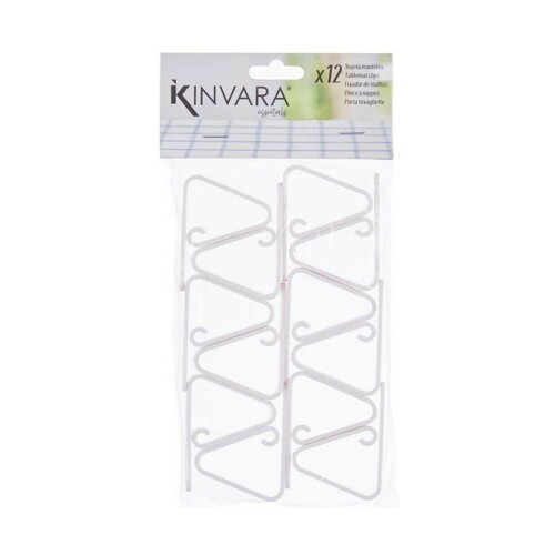 Držač za Stolnjake Bijela Plastika (5,5 x 4,5 x 1,5 cm) (12 kom.) - NOVO