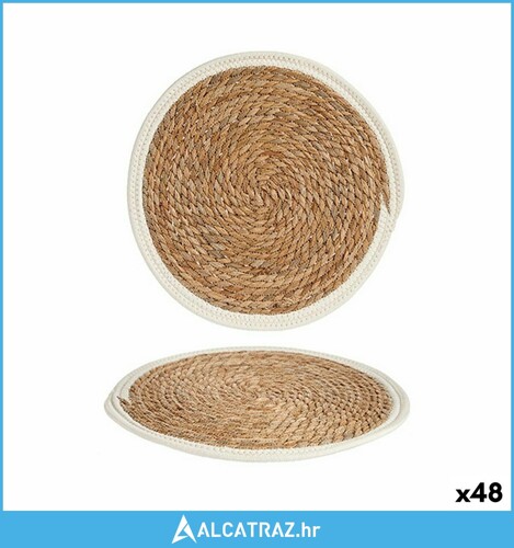 Podmetač Prirodno Bijela Prirodno vlakno (35 x 1 x 35 cm) (48 kom.) - NOVO
