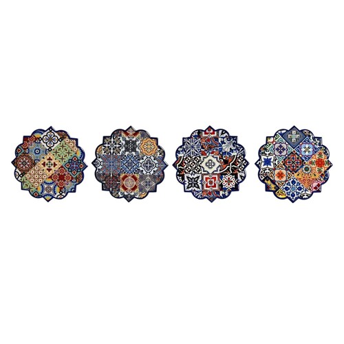 Podmetači za čaše DKD Home Decor 10,8 x 10,8 x 0,7 cm (4 Dijelovi) - NOVO