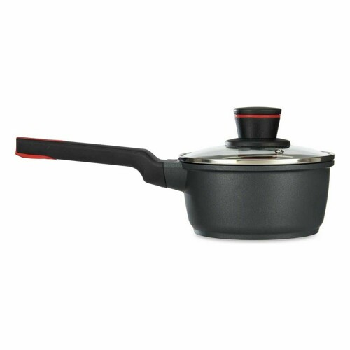 Tava s Poklopcem Ø 16 cm Crna Aluminij (6 kom.) - NOVO