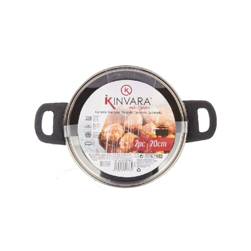 Duboka tava sa staklenim poklopcem Srebrna Nehrđajući Čelik 2,5 L 31 x 10,...