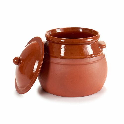 Lonac s Poklopcem Kuhana glina 4,5 L 25 x 27 x 25 cm (2 kom.) - NOVO