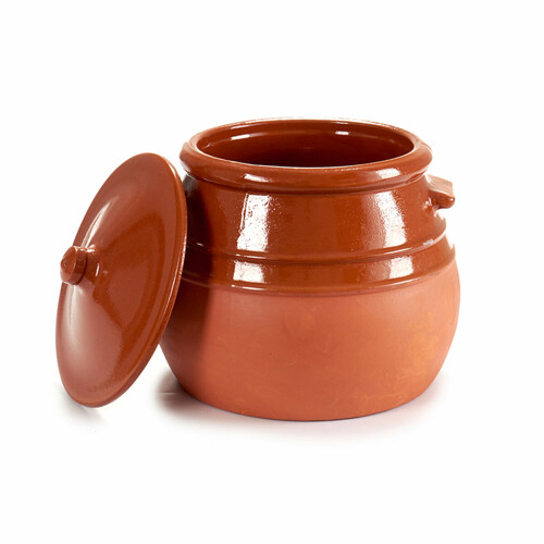 Lonac s Poklopcem Kuhana glina 3,5 L 23 x 22 x 23 cm (4 kom.) - NOVO
