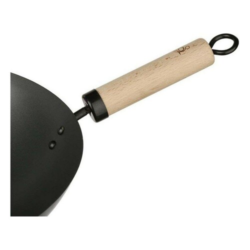 Tava za Wok Secret de Gourmet Crna Nehrđajući Čelik Ø 35 cm - NOVO