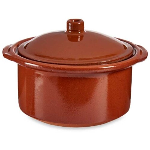 Lonac s Poklopcem Kuhana glina 1,5 L 22 x 14,5 x 20 cm (4 kom.) - NOVO