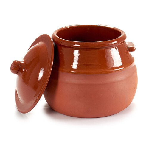 Lonac s Poklopcem Kuhana glina 2 L 19 x 20,5 x 18 cm (4 kom.) - NOVO