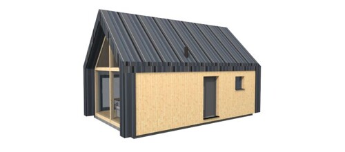 005 drvena moderna vikendica (5x8m) - kit za vlastitu montažu
