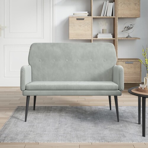 vidaXL Klupa svjetlosiva 108 x 79 x 79 cm baršunasta