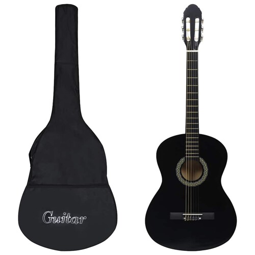 vidaXL 12-dijelni set klasične gitare za početnike crni 4/4 39\\"