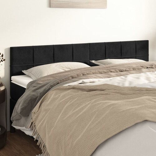 vidaXL Uzglavlja 2 kom crna 90x5x78/88 cm baršunasta