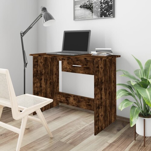 vidaXL Radni stol boja dimljenog hrasta 100x50x76 cm konstruirano drvo