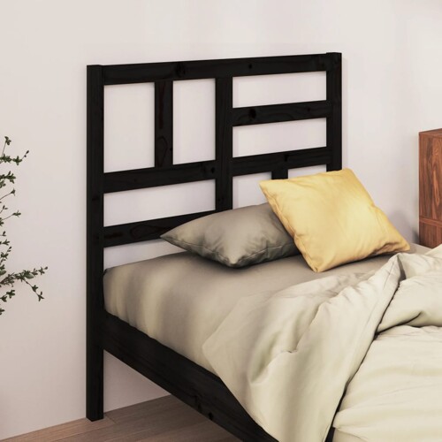 vidaXL Uzglavlje za krevet crno 96 x 4 x 104 cm od masivne borovine
