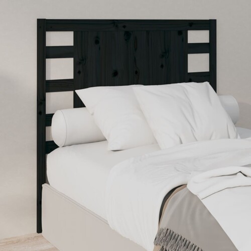 vidaXL Uzglavlje crno 96 x 4 x 100 cm od masivne borovine