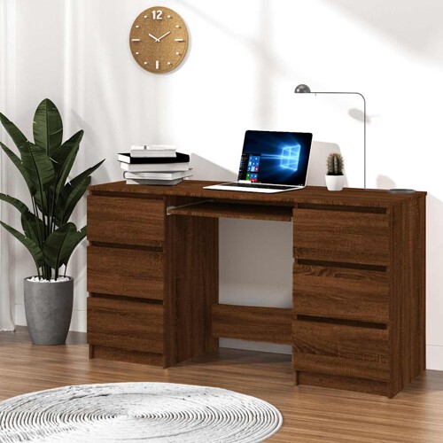 vidaXL Pisaći stol boja smeđeg hrasta 140x50x77 cm konstruirano drvo