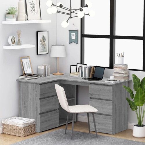 vidaXL Radni stol boja hrasta sonome 145x100x76 cm konstruirano drvo