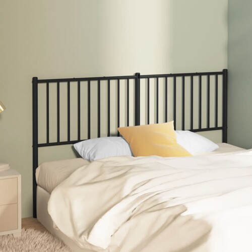 vidaXL Metalno uzglavlje crno 160 cm