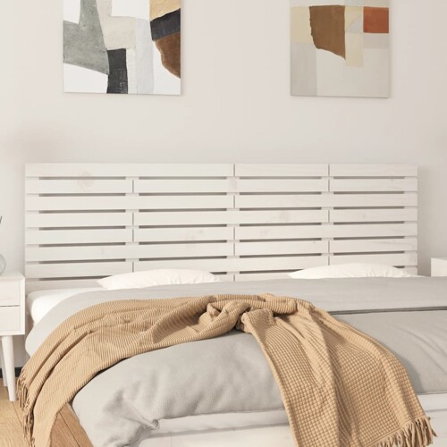 vidaXL Zidno uzglavlje bijelo 166x3x63 cm od masivne borovine