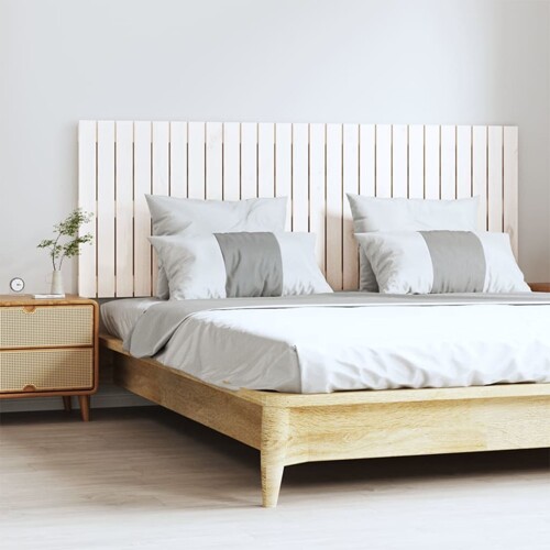 vidaXL Zidno uzglavlje bijelo 166x3x60 cm od masivne borovine