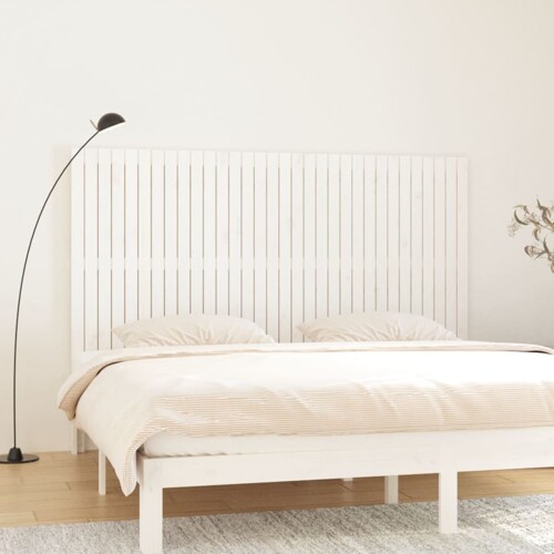 vidaXL Zidno uzglavlje bijelo 204x3x110 cm od masivne borovine
