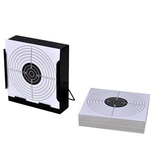 vidaXL Držač meta i hvatač kuglica + 100 papirnatih meta 14 cm
