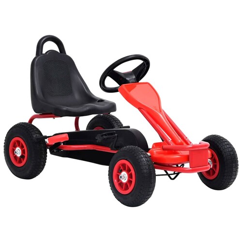 vidaXL Go-Kart s Pedalama i Pneumatskim Gumama Crveni