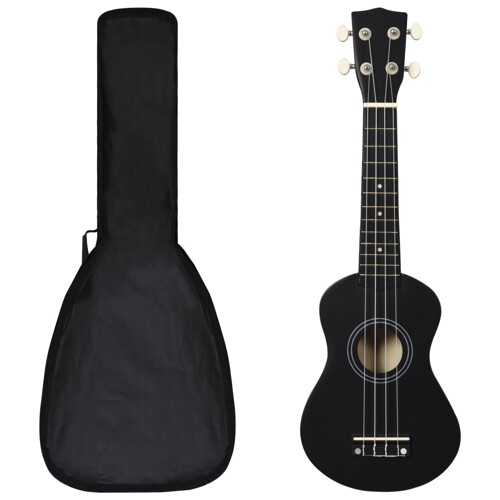 vidaXL Set dječjeg ukulelea Soprano s torbom crni 21 \\"