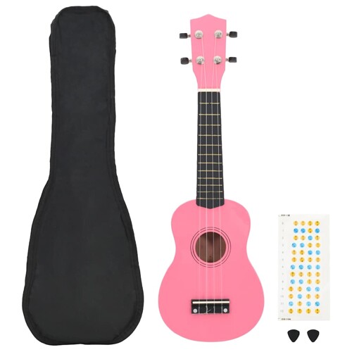 vidaXL Set dječjeg ukulelea Soprano s torbom ružičasti 23 \\"