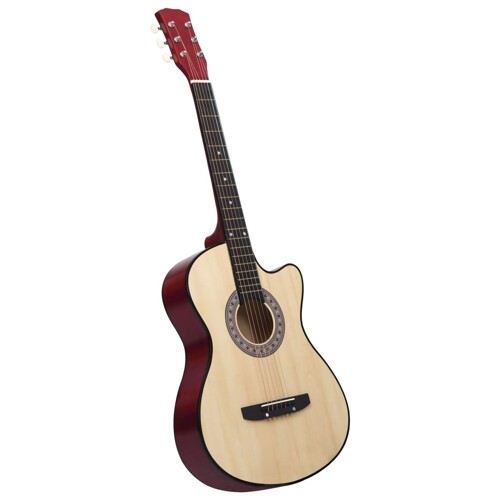 vidaXL Akustična gitara Western s prorezom i 6 žica 38 \\" od drva lipe