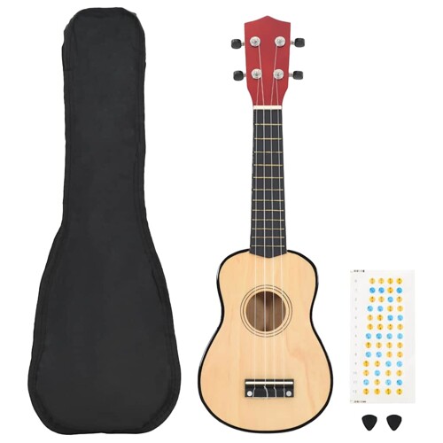 vidaXL Set ukulelea Soprano s futrolom za djecu Natural 23 \\"